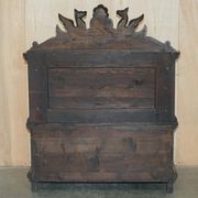 Banc Monks Antique Sculpté Lion Griffon 1860 avec Rangement