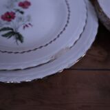 6 deep plates in earthenware l'Amandinoise with floral decoration.