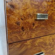 Vintage drawer chest in amboyna burl, 1970s