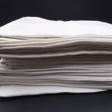 Set of 17 old damasked towels and monogram ac