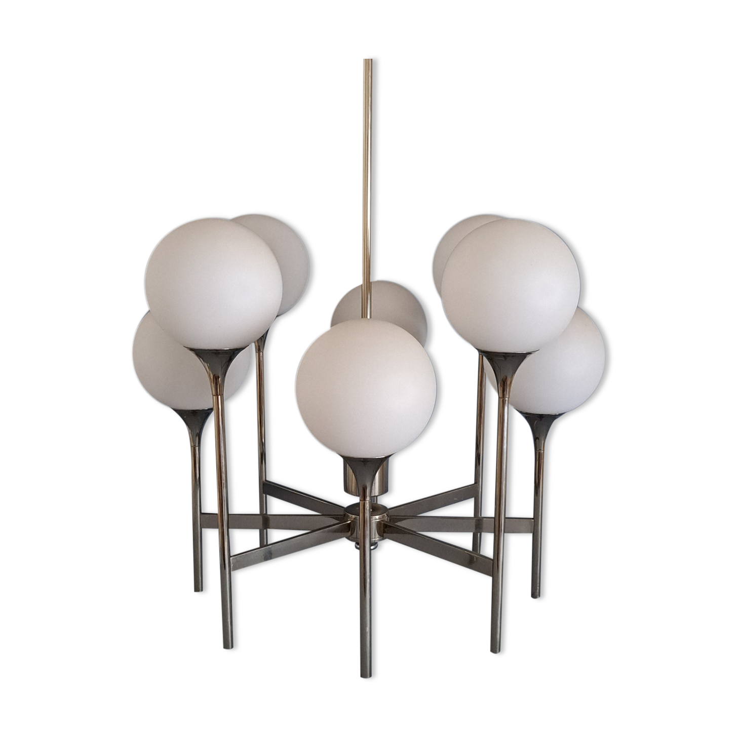 Chandelier Sciolari 8 balls in satin glass.