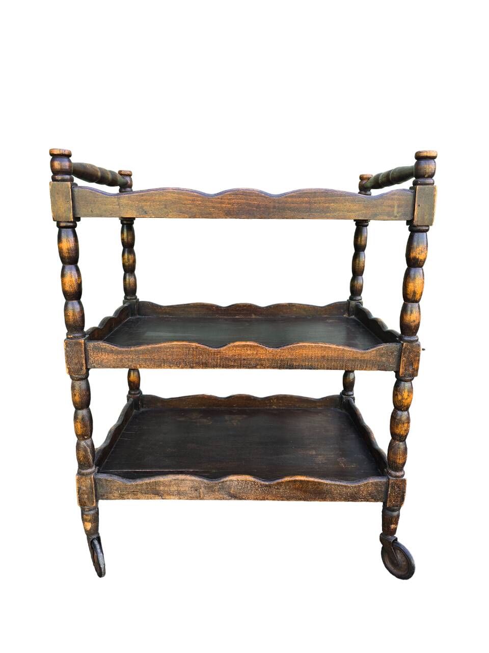 Old wooden serving trolley