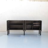 4-door sideboard in tinted solid iroko