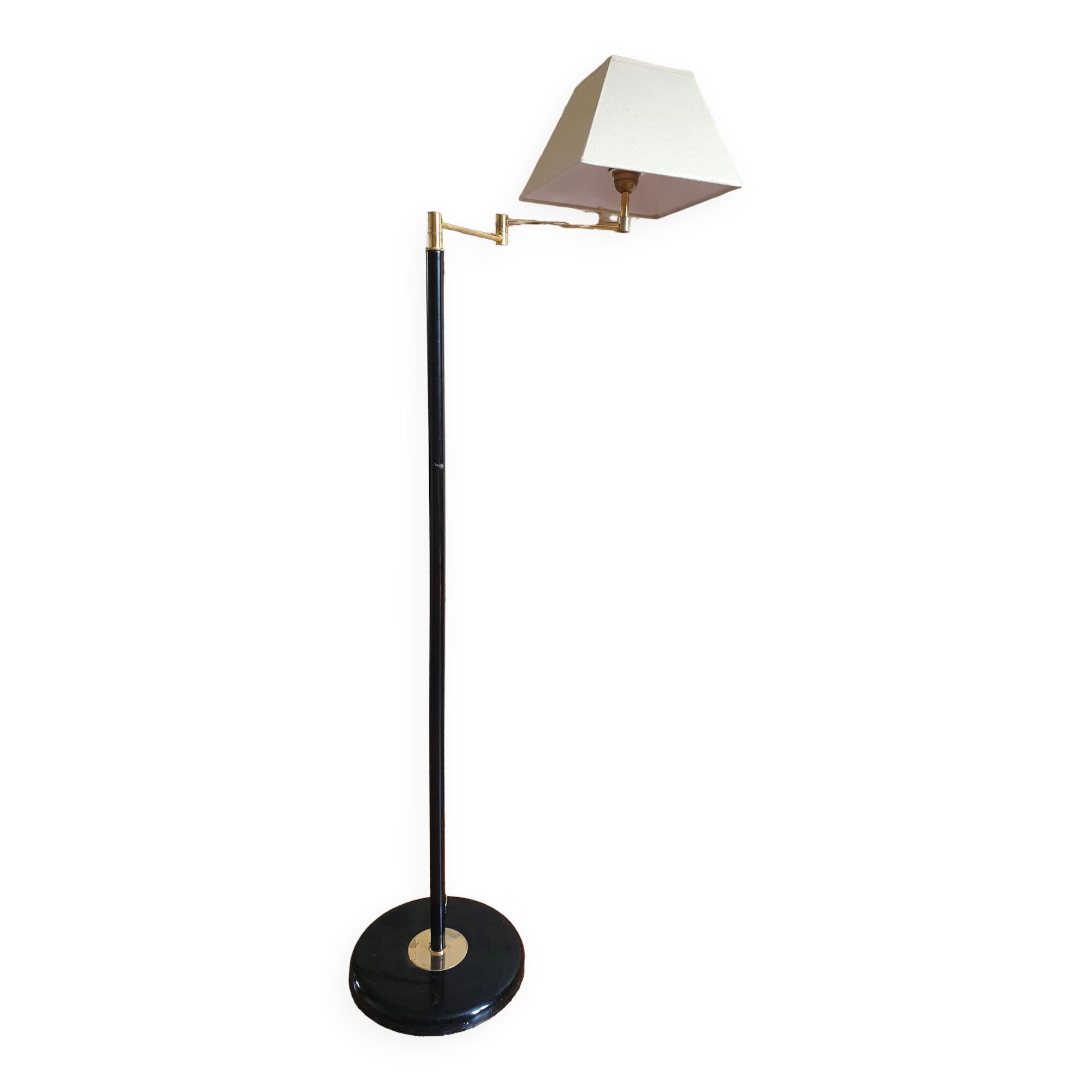 Articulated floor lamp brass e-reader