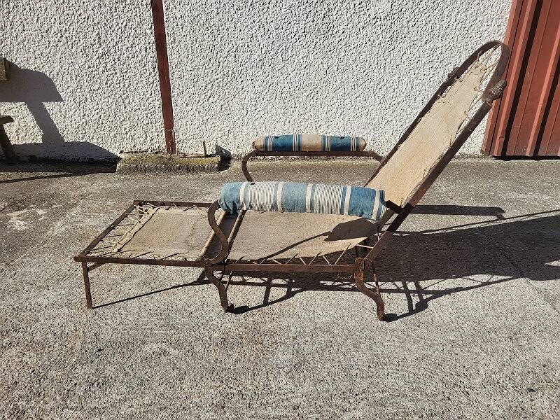 Folding camping chaise longue armchair empire of the 19th century