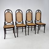 Set of 4 Radomsko Bentwood and Cane Dining Chairs, 1950s