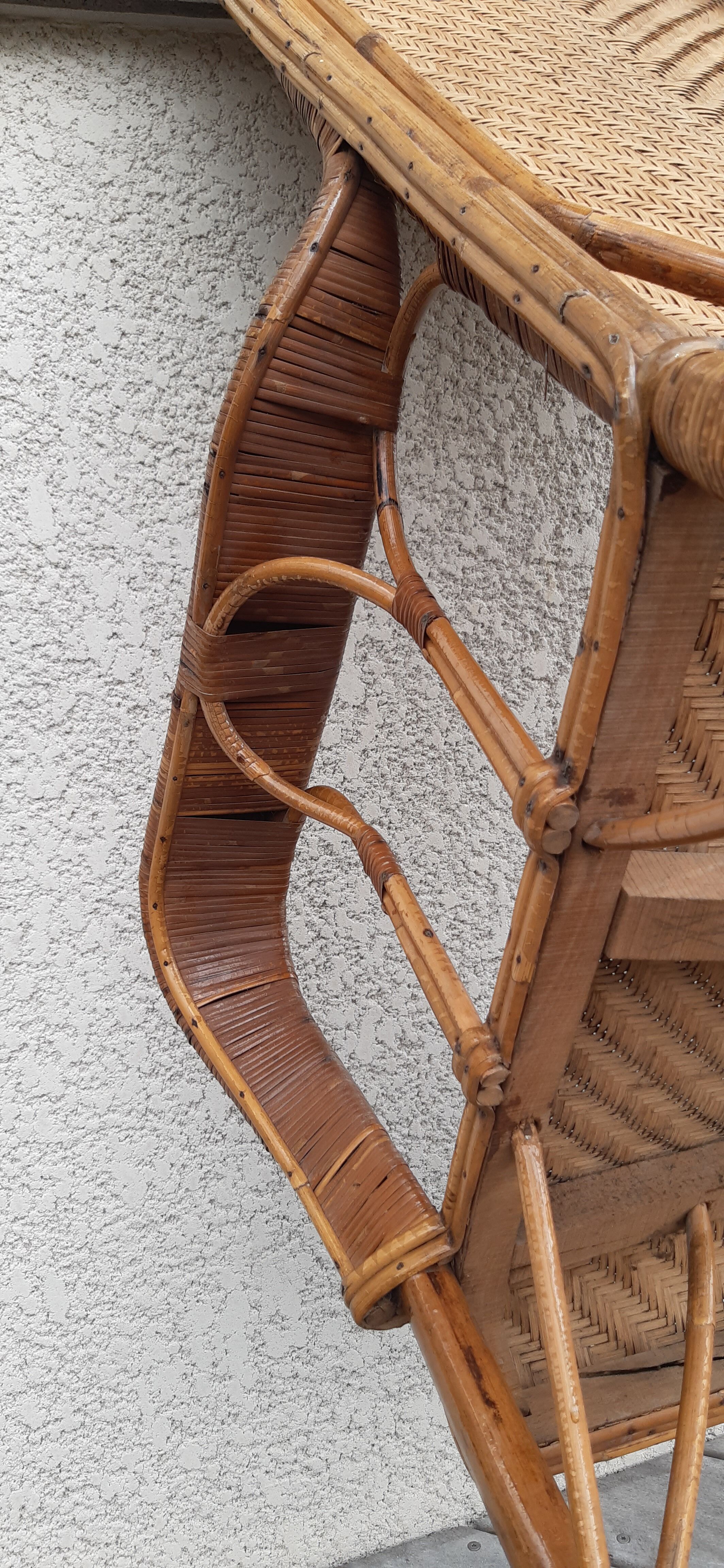Rocking chair rotin et bois
