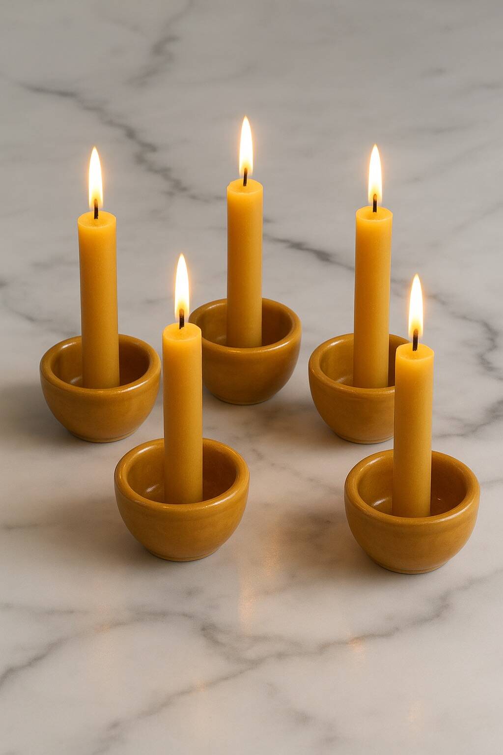 Set of 6 small ceramic candle holders