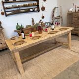 Solid oak farmhouse table with extensions
