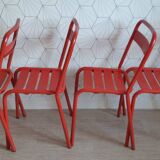Lot de 4 chaises tolix t1 par xavier pauchard, vintage 1960.