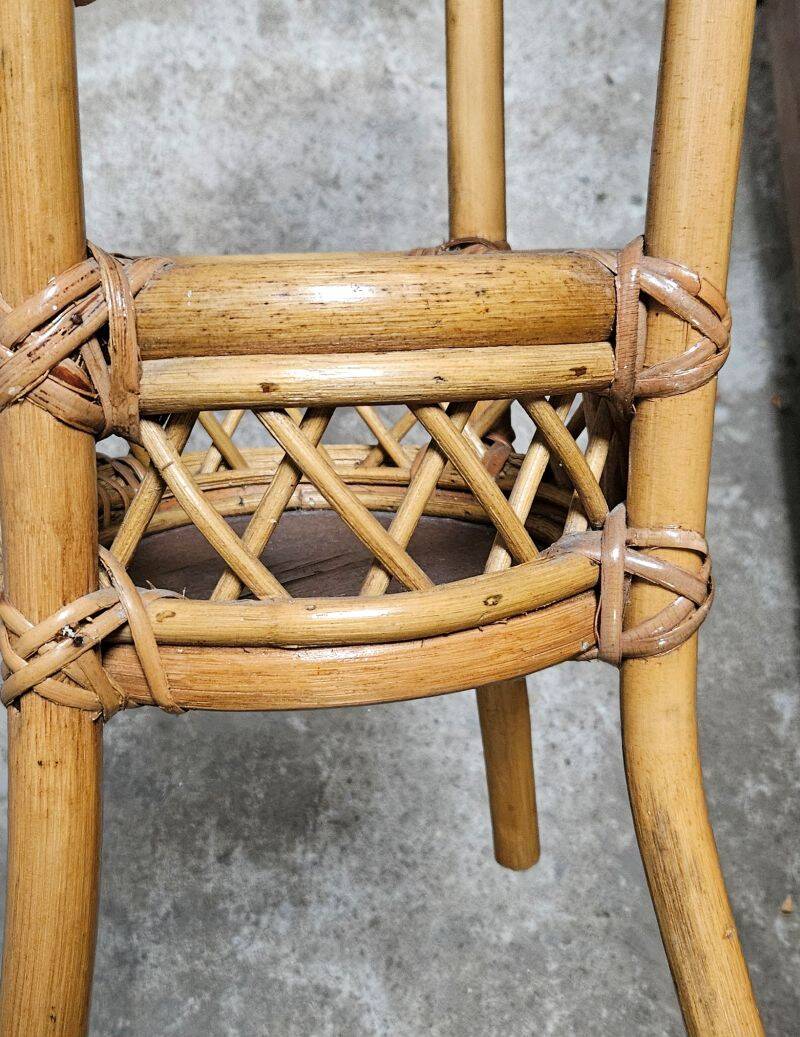 Round Natural Rattan Side Table