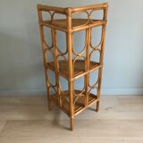 Vintage rattan corner shelf