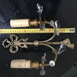 Pair of bronze sconces and pendants