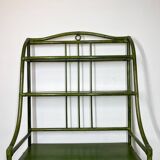 Buffet en rotin vert et hêtre, années 1970