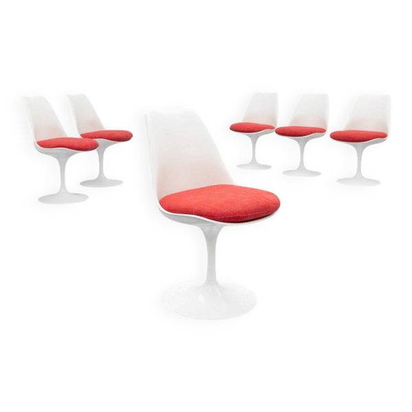 Ensemble de 6 chaises Tulip Eero Saarinen Knoll, 1979