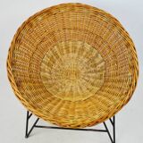 Fauteuil en osier, années 1970