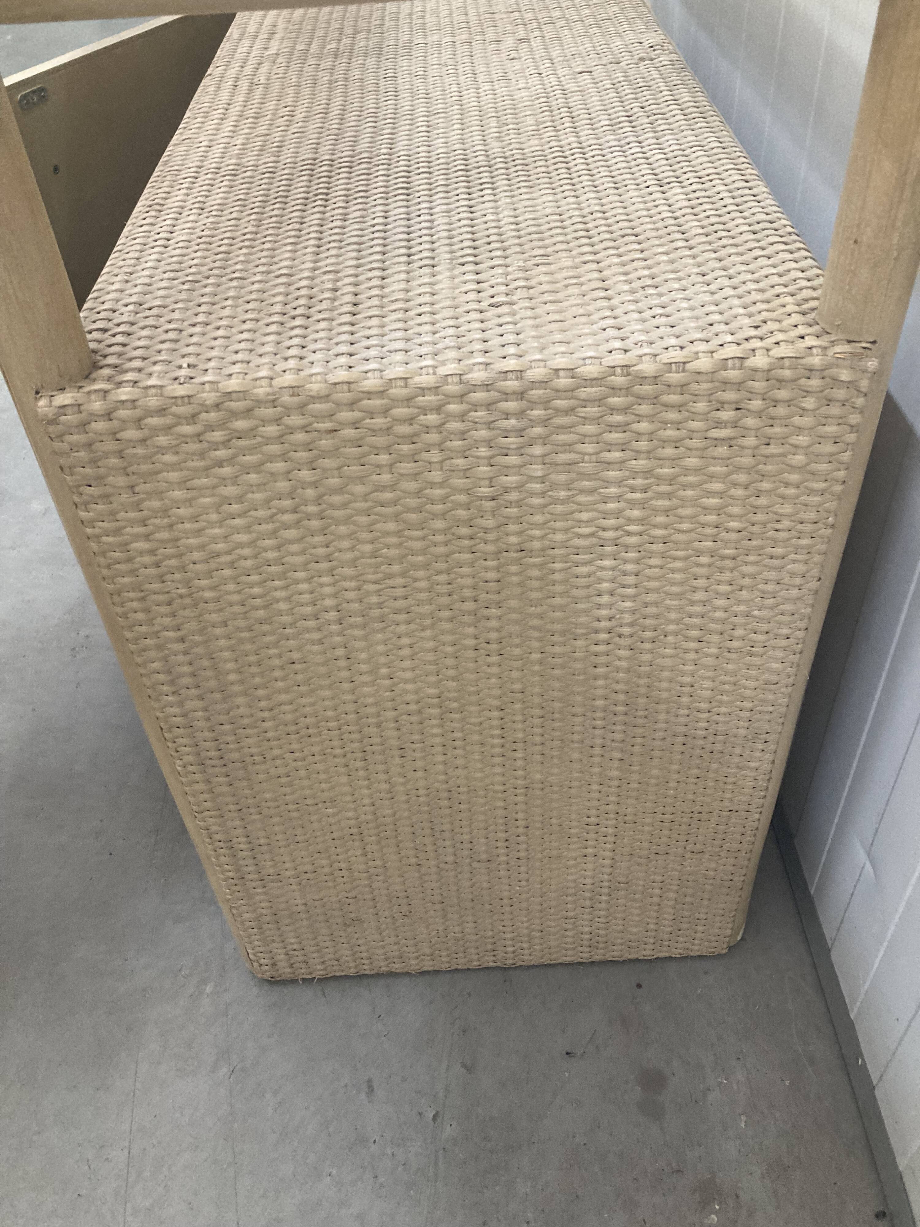 Vintage large Bamboo and Rattan display cabinet, 1980’s