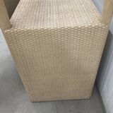 Vintage large Bamboo and Rattan display cabinet, 1980’s