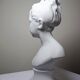 Bust of Louise Brongniart after Houdon, white biscuit Tharaud Limoges 20th century.