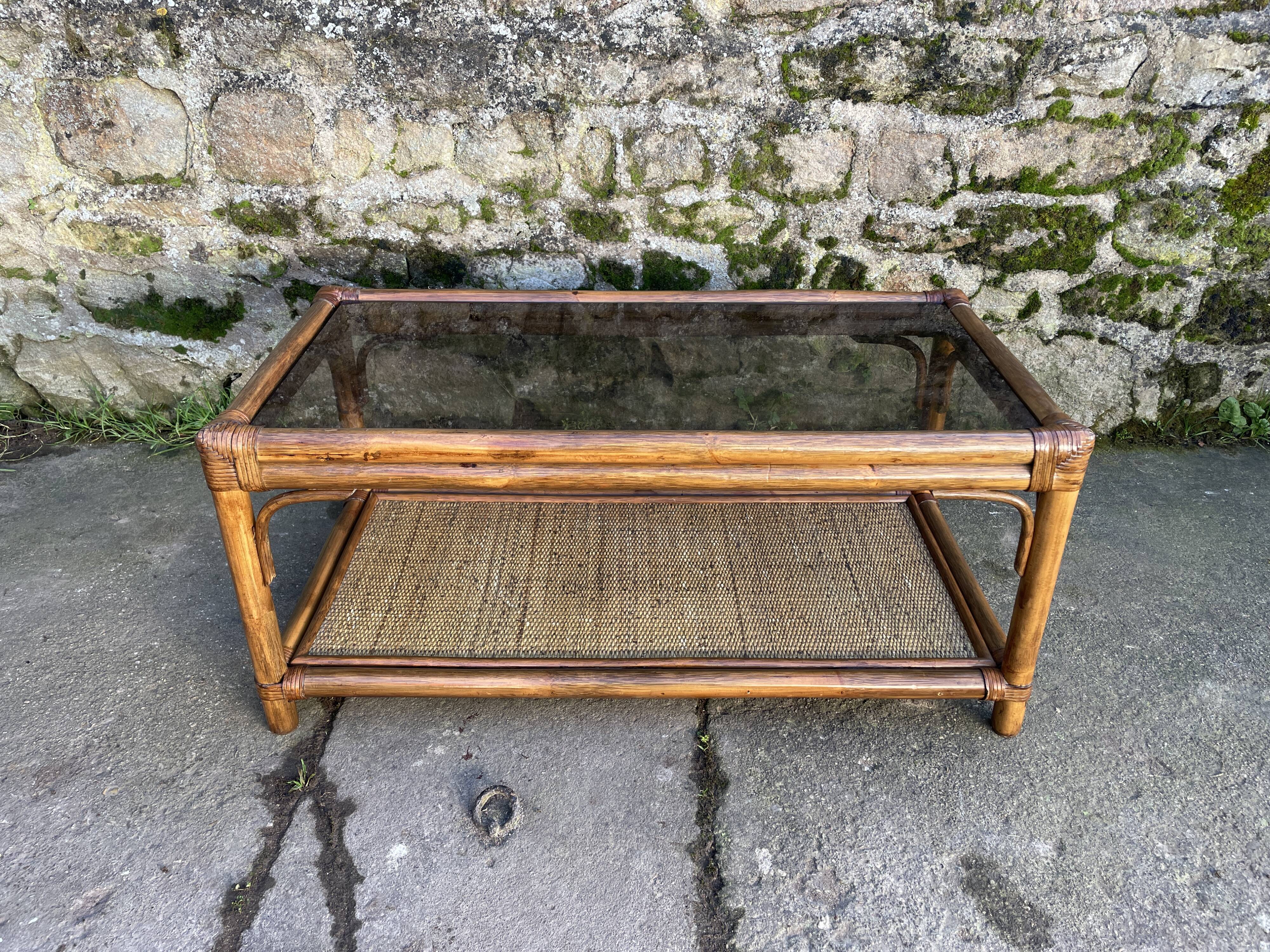 Roche Bobois bamboo coffee table