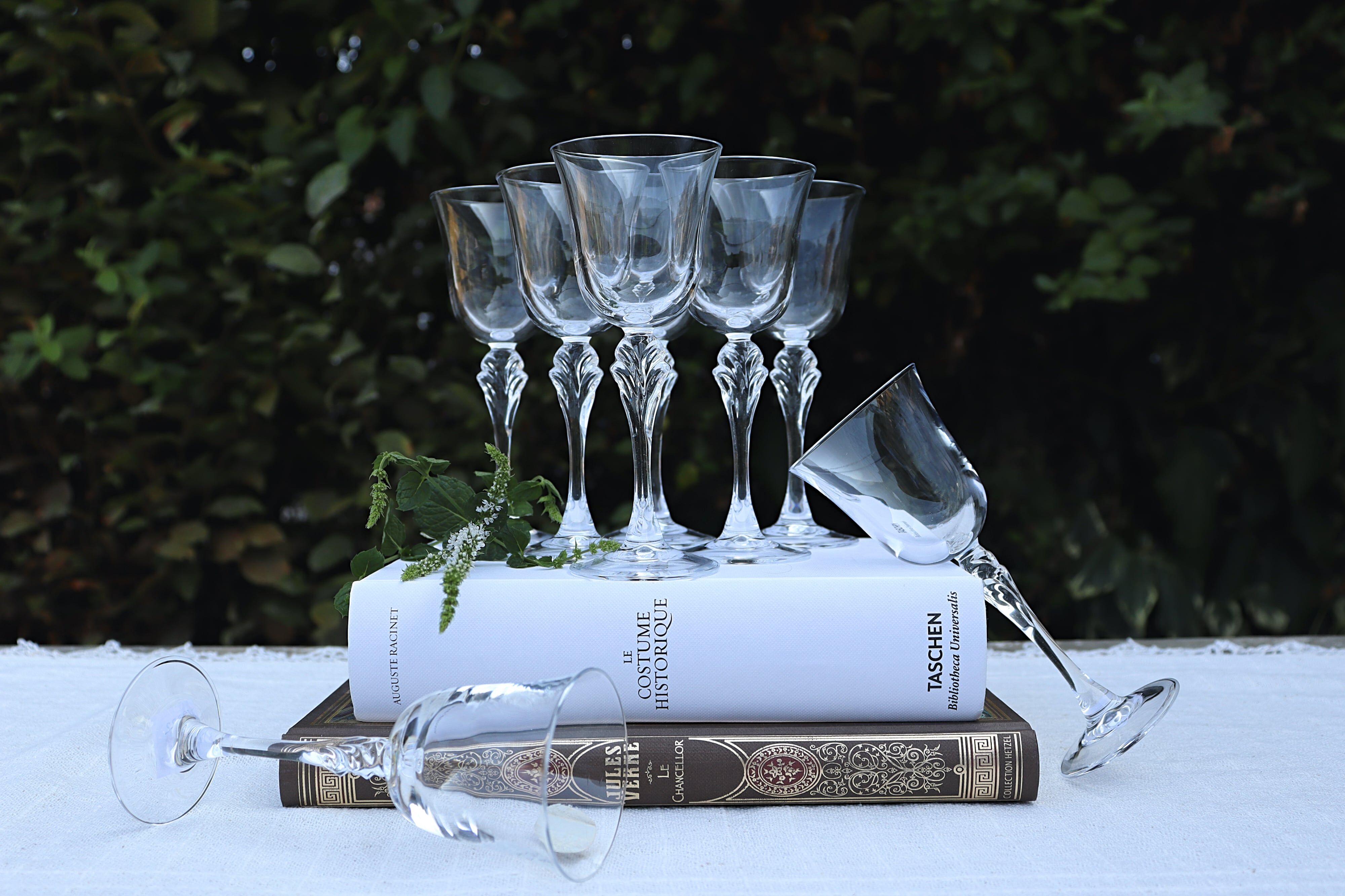 Set 6 vintage French glasses - Cristal d'Arques model Verneuil cira 1985