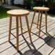 Paire de tabourets vintage en bois