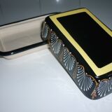 Butter dish with its black lid signed HB