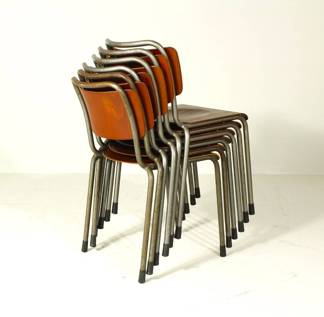 Set of 6 Vintage Gispen 106 Chairs TU Delft by W. H. Gispen, 1950s
