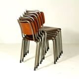 Ensemble de 6 chaises vintage Gispen 106 TU Delft par WH Gispen, 1950