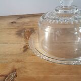 Glass arcopal cake dish with bell