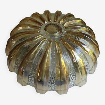 Old vintage ceiling light 1970 two-tone smoked glass sun Ø 25 cm