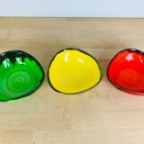 Trio de ramequins colorés années 50, céramique