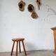 Pine stool assigned to Charlotte Perriand for Les Arcs.