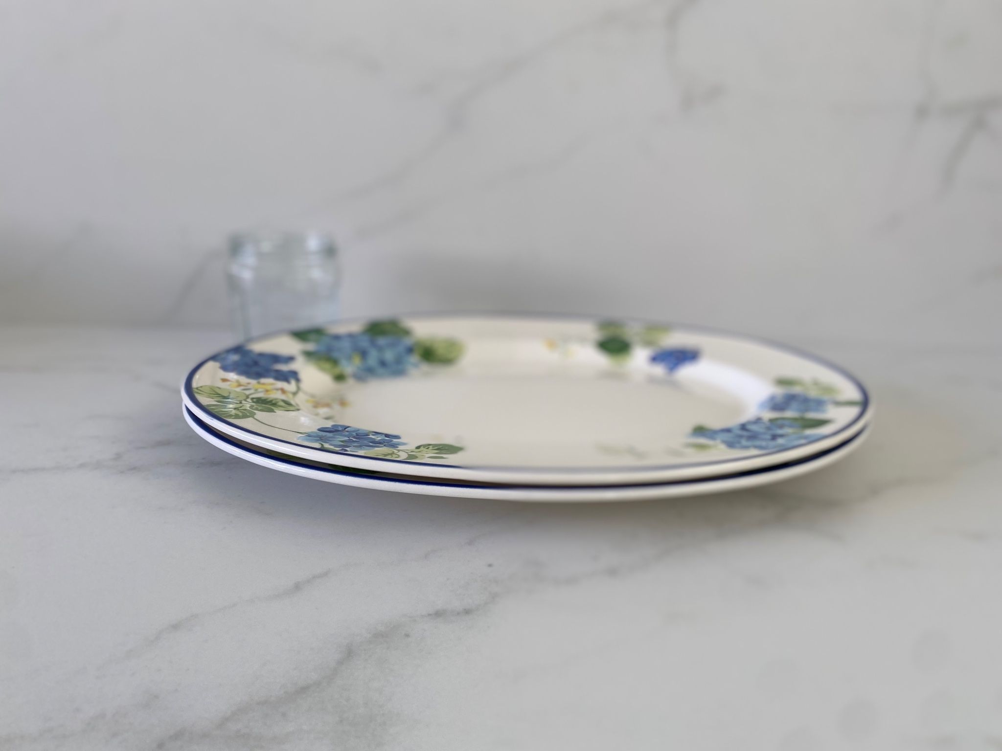 "Hortensia" table service from Luneville, earthenware, 80 pieces