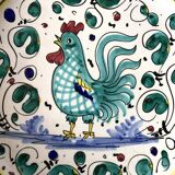 Rooster decorative plate Deruta Italy