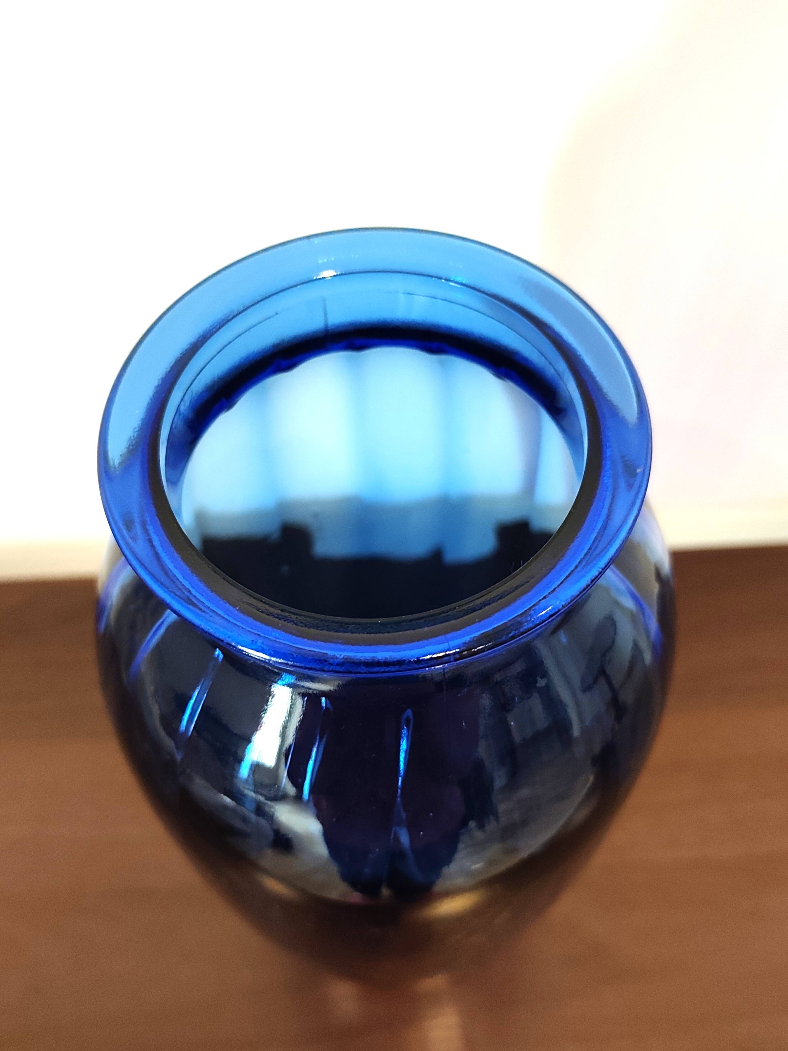 Blue glass vase