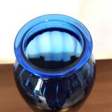 Blue glass vase
