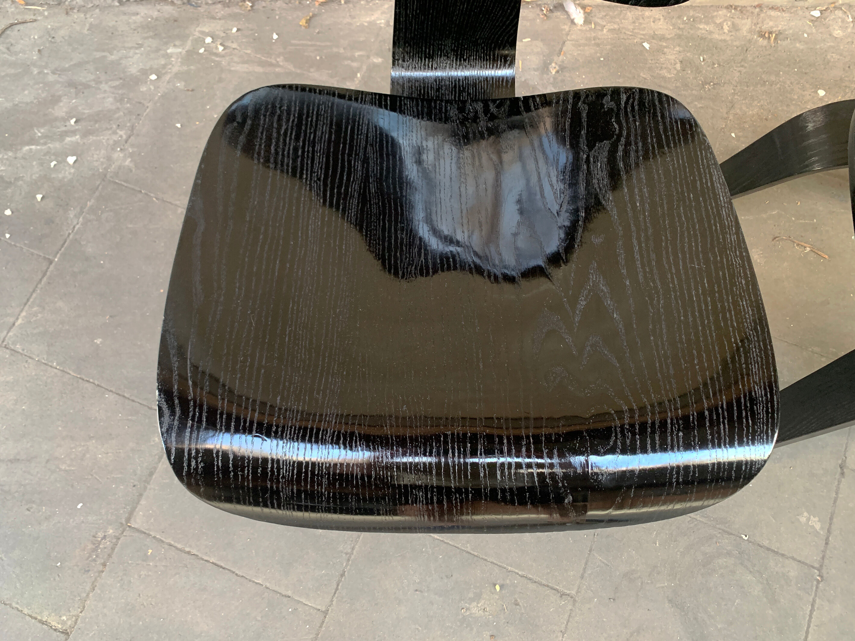 Pair of DCW chairs by Charles & Ray Eames in Black for Herman Miller 1950