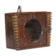Little old wall showcase box has clock patina of origin india