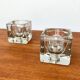 Vintage German glass cube table lamps TA 14 by Peill & Putzler, 1970s, set of 2.