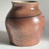 Vase artisanal signed stoneware vintage