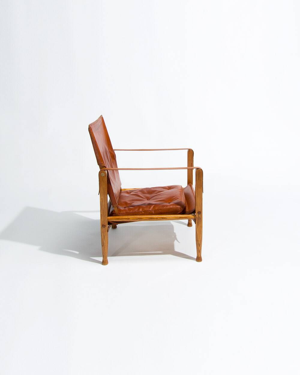 Kaare Klint Safari Chair in Oak and Leather by Rud Rasmussen