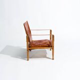 Kaare Klint Safari Chair in Oak and Leather by Rud Rasmussen