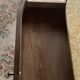 Art Deco console table in oak and walnut – chic and elegant beige marble top