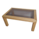 Table basse vitré en bambou rotin vintage
