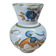 Hand-painted earthenware vase – floral and bird decoration – signed