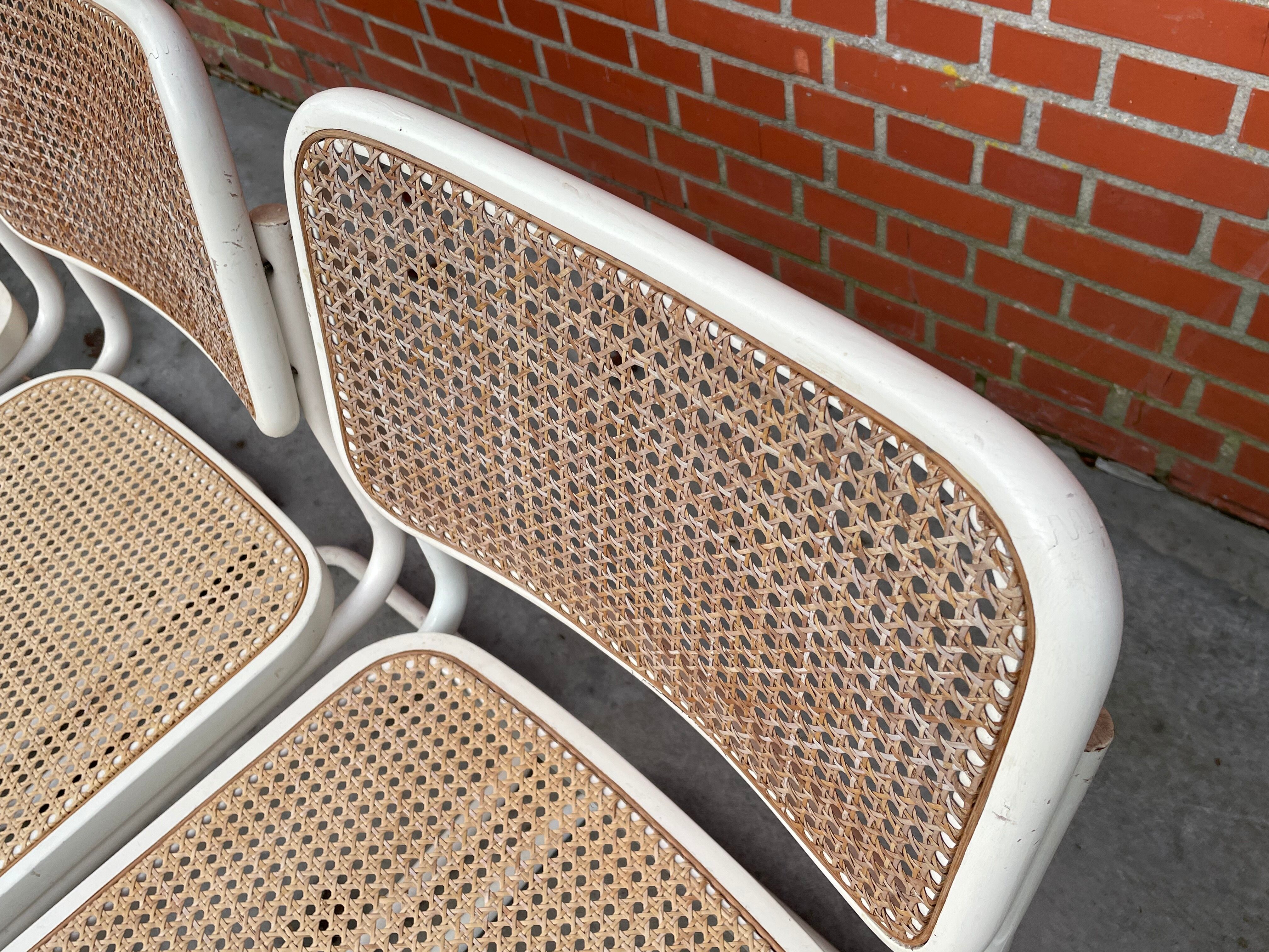 Set of 4 Cesca Model chairs by Marcel Breuer