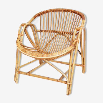 Rattan basket armchair