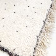 Beni Ouarain ecru Berber rug with polka dots and black patterns 235x157cm