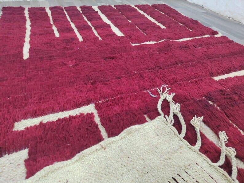Traditional handwoven Beni Ourain Berber rug 2/3 m